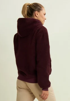Freddy Giacca da donna in pile sherpa con cappuccio e zip-Donna Padel|Pilates