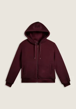 Freddy Giacca da donna in pile sherpa con cappuccio e zip-Donna Padel|Pilates