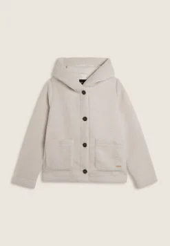 Freddy Giacca in pile sherpa con cappuccio e tasche applicate-Donna Giacche