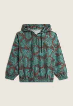 Freddy Giacca Soft Shell Bambina Fantasia Tropicale con Cappuccio- Giacche