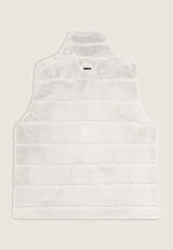 Freddy Gilet donna zip e collo alto in Pelliccia Sintetica rigata-Donna Giacche