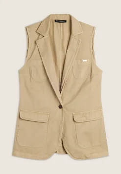 Freddy Gilet doppio petto da donna in gabardine-Donna Giacche