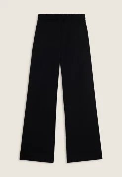 Freddy Jogger neri regular fit in french terry con gamba ampia-Donna Pantaloni Sportivi