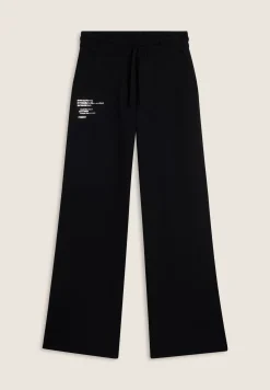 Freddy Jogger neri regular fit in french terry con gamba ampia-Donna Pantaloni Sportivi