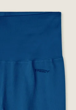 Freddy Leggings 7/8 a vita altissima in tessuto seamless a costine-Donna Pilates|Fitness