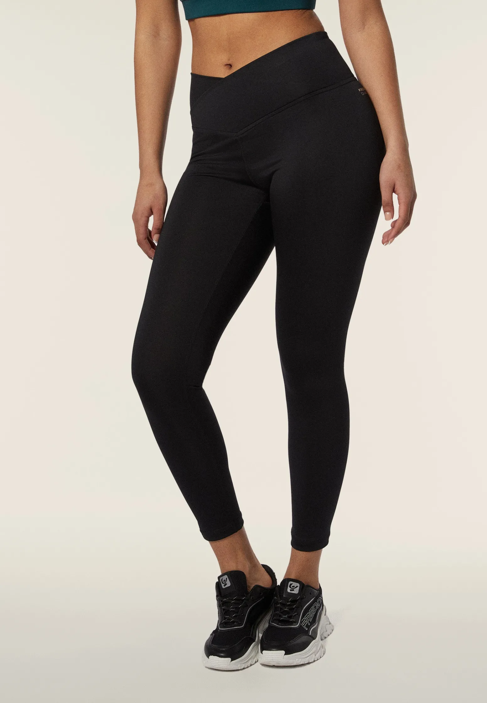 Freddy Leggings 7/8 in tessuto tecnico con vita alta a incrocio-Donna Padel|Pilates