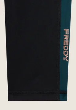 Freddy Leggings 7/8 in tessuto tecnico con vita alta a incrocio-Donna Padel|Pilates