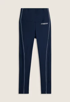 Freddy Leggings 7/8 Vita Alta con bordature a contrasto-Donna Padel|Pilates