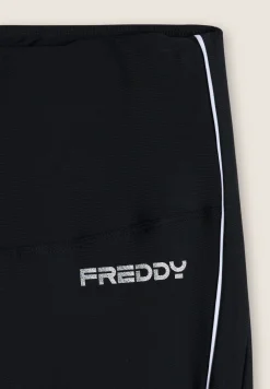 Freddy Leggings 7/8 Vita Alta con bordature a contrasto-Donna Padel|Pilates