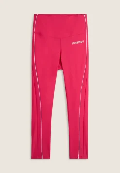 Freddy Leggings 7/8 Vita Alta con bordature a contrasto-Donna Padel|Pilates
