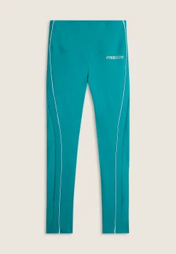 Freddy Leggings 7/8 Vita Alta con bordature a contrasto-Donna Padel|Pilates