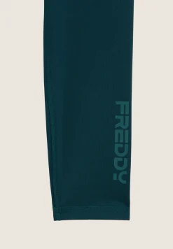 Freddy Leggings 7/8 vita alta con logo glitter sul fondo-Donna Padel|Pilates