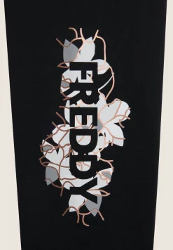 Freddy Leggings 7/8 vita alta in tessuto tecnico con logo floreale-Donna Padel|Pilates