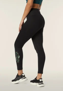 Freddy Leggings 7/8 vita alta in tessuto tecnico con logo floreale-Donna Padel|Pilates