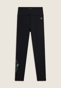Freddy Leggings 7/8 vita alta in tessuto tecnico con logo floreale-Donna Padel|Pilates
