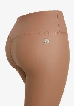 Freddy Leggings 7/8 vita alta in tessuto coated effetto pelle-Donna Pilates|Fitness