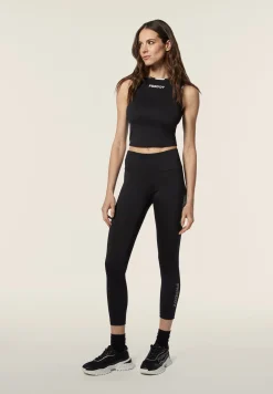 Freddy Leggings 7/8 vita alta in tessuto tecnico con banda floreale-Donna Padel|Pilates
