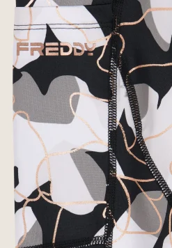 Freddy Leggings 7/8 vita alta in tessuto tecnico fantasia floreale-Donna Padel|Pilates