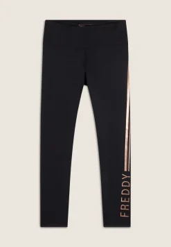 Freddy Leggings 7/8 vita alta in tessuto tecnico con stampa metal-Donna Pilates|Fitness