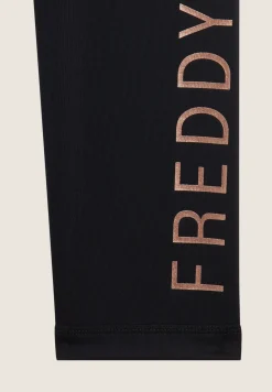 Freddy Leggings 7/8 vita alta in tessuto tecnico con stampa metal-Donna Pilates|Fitness