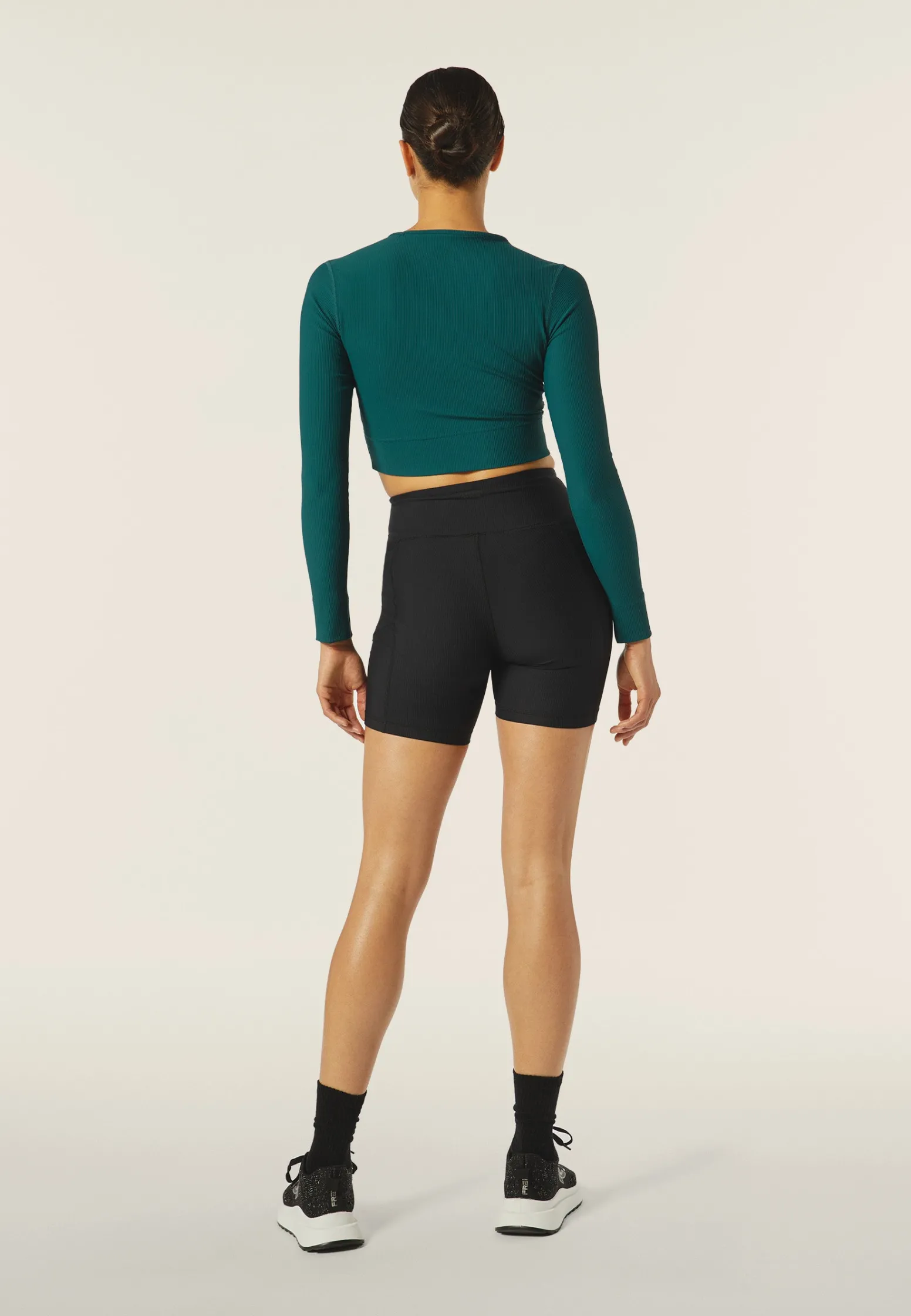 Freddy Leggings biker vita alta in tessuto tecnico a costine-Donna Pilates|Fitness