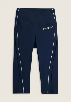 Freddy Leggings Corsaro a Vita Alta con bordature a contrasto-Donna Pilates|Fitness