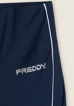Freddy Leggings Corsaro a Vita Alta con bordature a contrasto-Donna Pilates|Fitness
