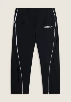 Freddy Leggings Corsaro a Vita Alta con bordature a contrasto-Donna Pilates|Fitness