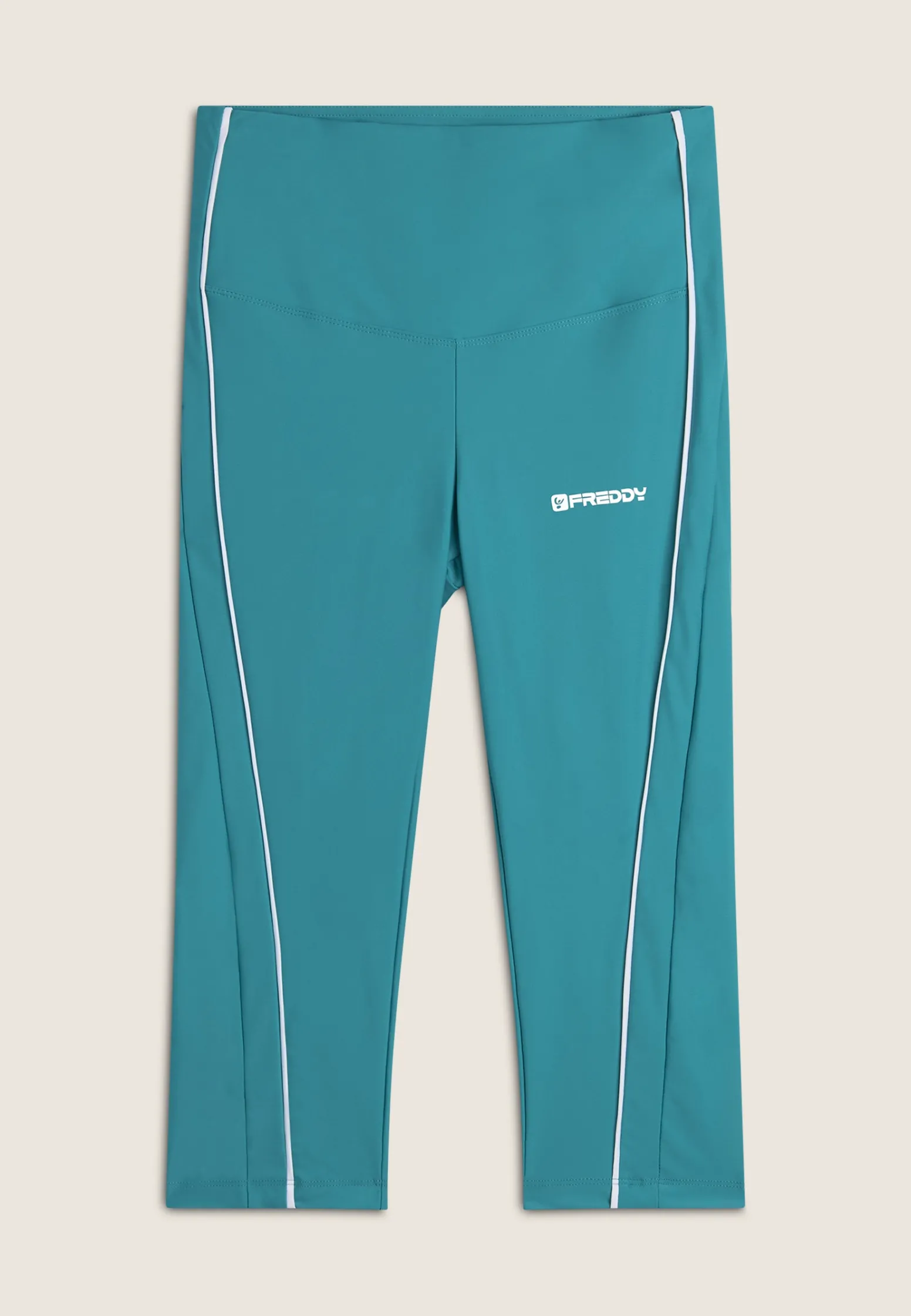 Freddy Leggings Corsaro a Vita Alta con bordature a contrasto-Donna Pilates|Fitness