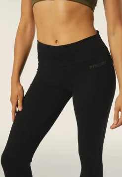 Freddy Leggings in felpa garzata con logo sul fianco-Donna Pilates|Ginnastica