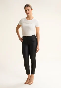 Freddy Leggings N.O.W.® superskinny vita media in similpelle-Donna Jeans E Pantaloni