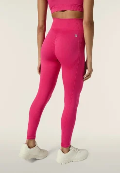 Freddy Leggings seamless ice wash 7/8 vita alta dettagli costina-Donna Padel|Pilates