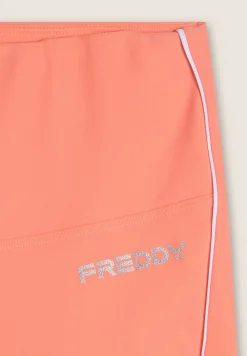 Freddy Leggings shorts Vita Alta con bordature a contrasto-Donna Padel|Pilates