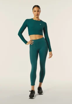Freddy Leggings sportivi 7/8 vita alta con inserti in costina-Donna Padel|Pilates
