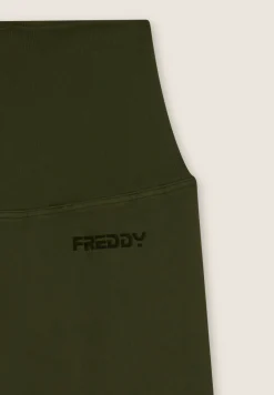 Freddy Leggings sportivi a zampa con vita altissima a costine-Donna Pilates|Yoga