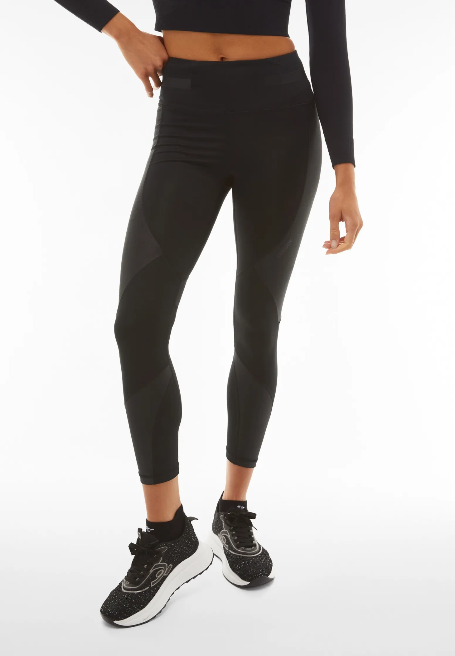 Freddy Leggings Superfit ecologici traspiranti con inserti lucidi-Donna Padel|Pilates