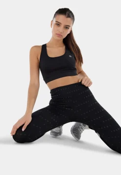 Freddy Leggings Superfit ecologici traspiranti logo all over-Donna Padel|Pilates