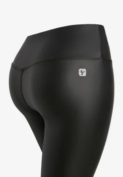 Freddy Leggings vita alta 7/8 in tessuto coated effetto pelle-Donna Fitness|Pilates