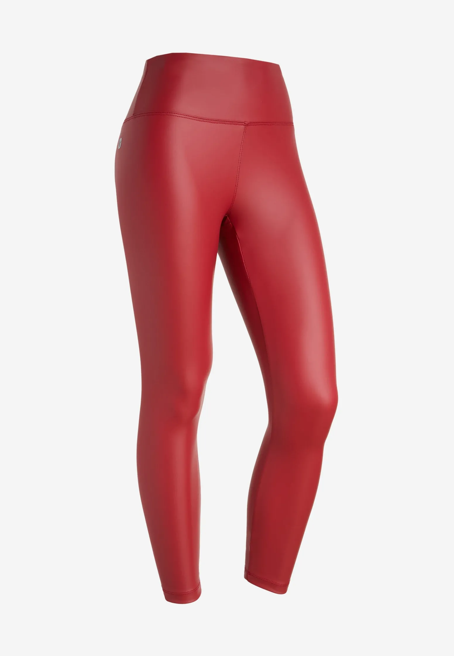 Freddy Leggings vita alta 7/8 in tessuto coated effetto pelle-Donna Fitness|Pilates