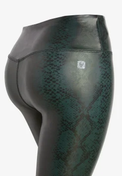 Freddy Leggings vita alta 7/8 in tessuto coated effetto snake-Donna Pilates|Fitness