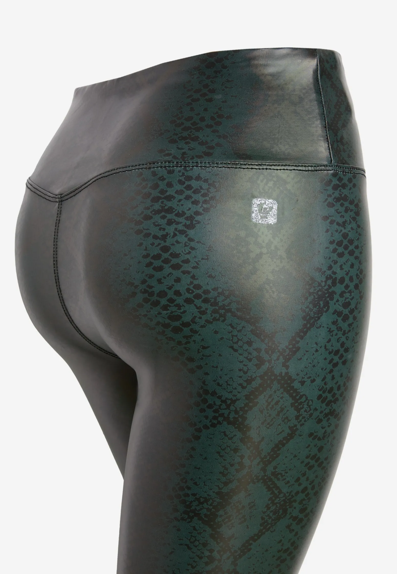 Freddy Leggings vita alta 7/8 in tessuto coated effetto snake-Donna Pilates|Fitness