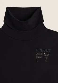 Freddy Lupetto Regular Fit da donna con Logo FY in Strass-Donna Ginnastica|T-shirts