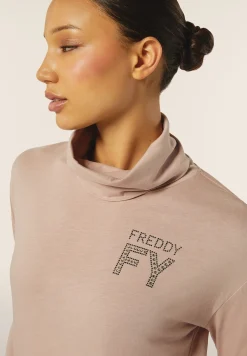 Freddy Lupetto Regular Fit da donna con Logo FY in Strass-Donna Ginnastica|T-shirts
