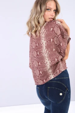 Freddy Maglia ampia con maniche ad aletta stampa reptile-Donna T-shirts