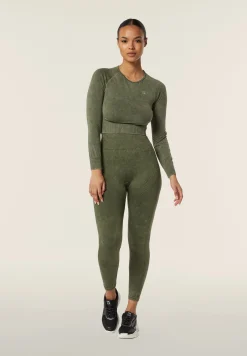 Freddy Maglia corta con maniche lunghe tessuto seamless ice wash-Donna Padel|Pilates