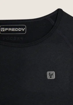 Freddy Maglia corta con maniche lunghe tessuto seamless ice wash-Donna Padel|Pilates