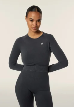 Freddy Maglia corta con maniche lunghe tessuto seamless ice wash-Donna Padel|Pilates