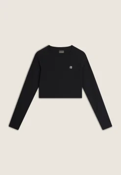 Freddy Maglia corta con maniche lunghe tessuto tecnico costine-Donna Pilates|Fitness