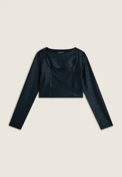 Freddy Maglia corta con scollo quadrato in tessuto effetto wet-Donna T-shirts