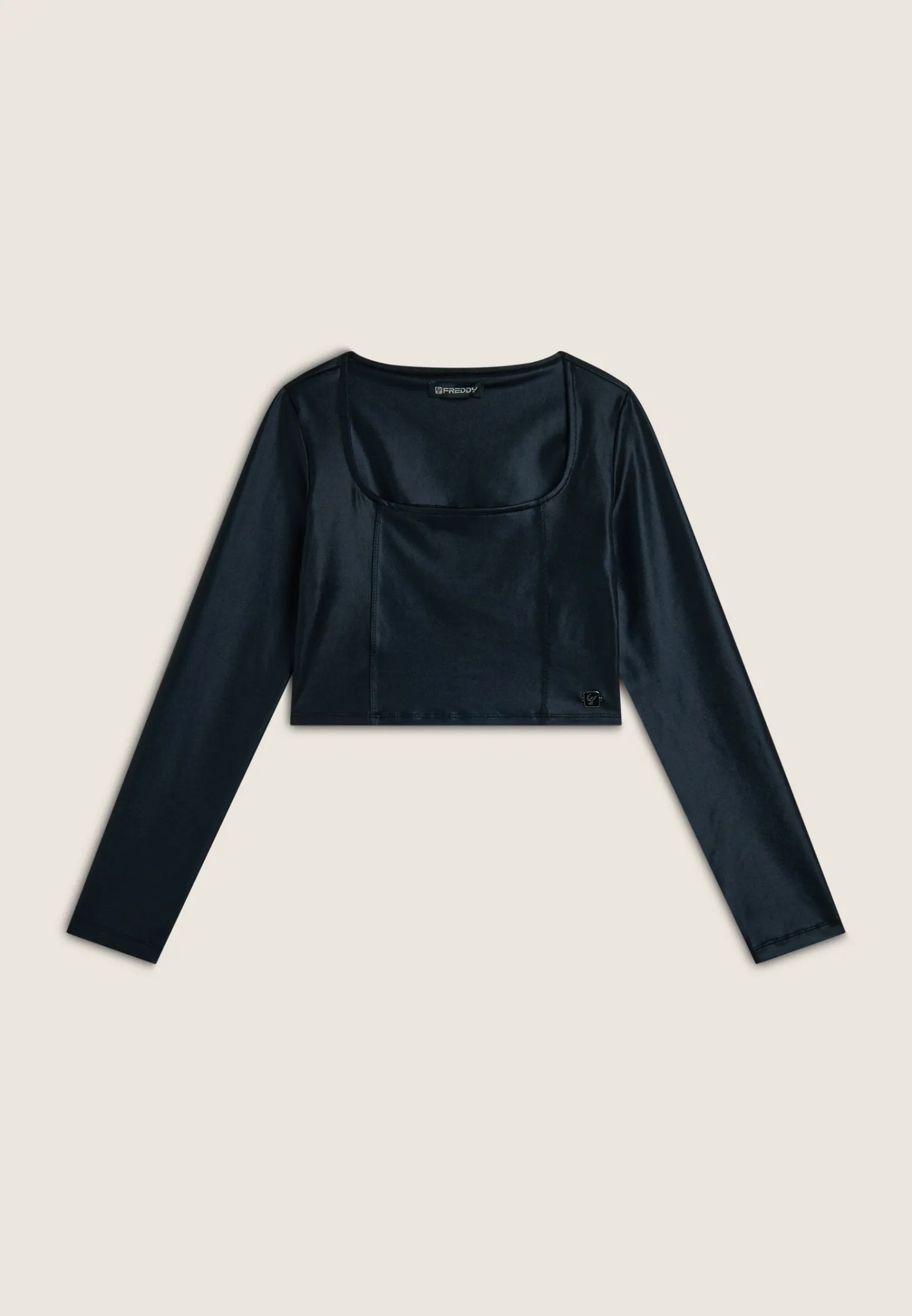 Freddy Maglia corta con scollo quadrato in tessuto effetto wet-Donna T-shirts